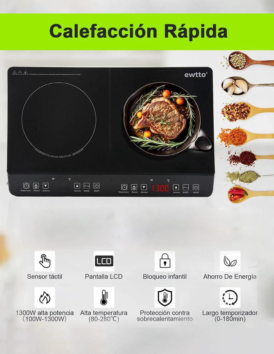 Parrilla de inducción ET-H8008 de Acero inoxidable y vidrio 9