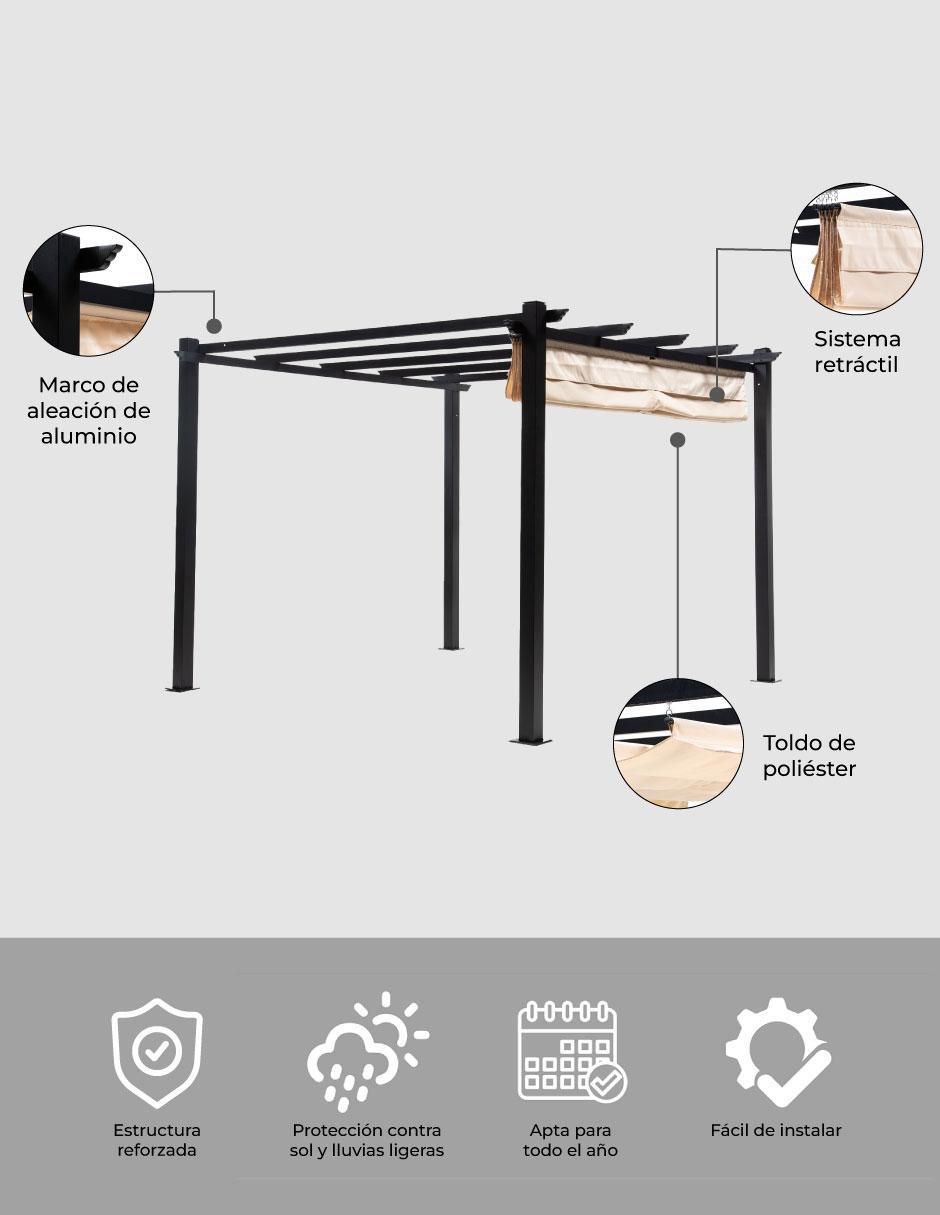 Carpa ancho 300 cm x largo 300 cm 5